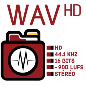 WAV HD -9dB LUFS, 44.1 kHz, 16bits